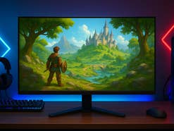 Ein Gaming Monitor mit einem Adventure-Game